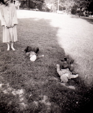 Colleen Thibaudeau with her sons John and James (Winnipeg 1959)